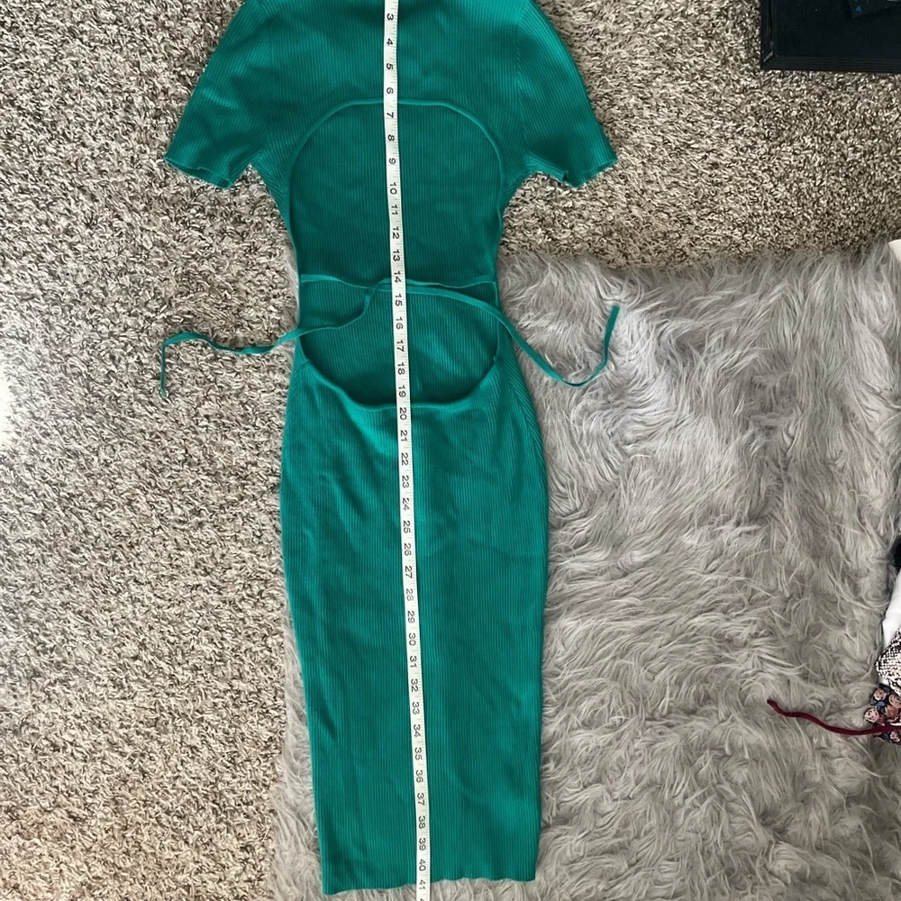 Cider Green Open Back Bodycon Midi Dress - Picture 9 of 10